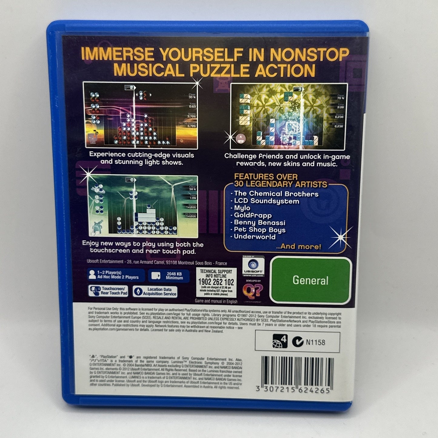 Lumines: Electronic Symphony • PlayStation Vita PS Vita Game + Manual (2012) AUS