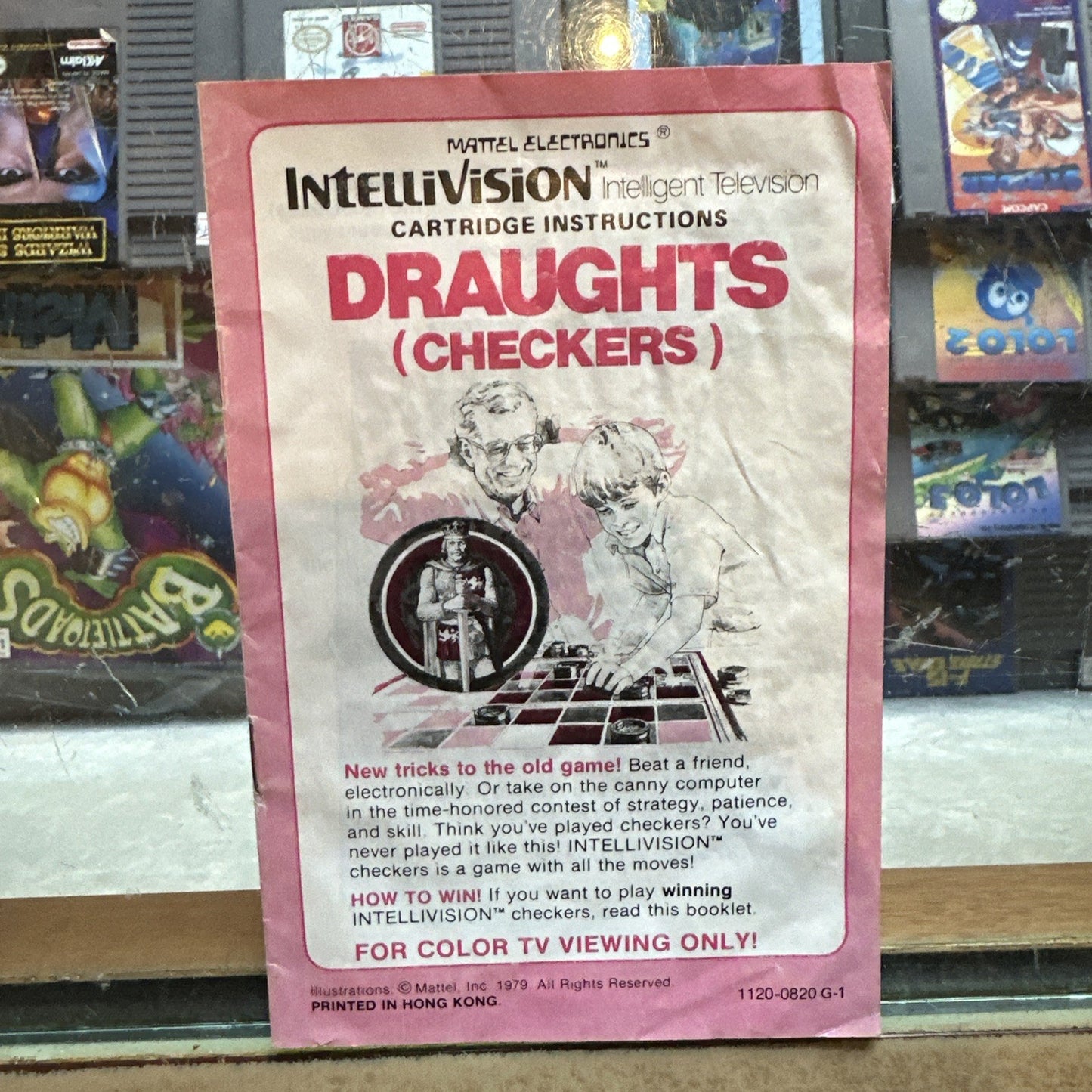 Draughts (Checkers) Intellivision Game + Manual & Overlays (1979) Boxed Complete