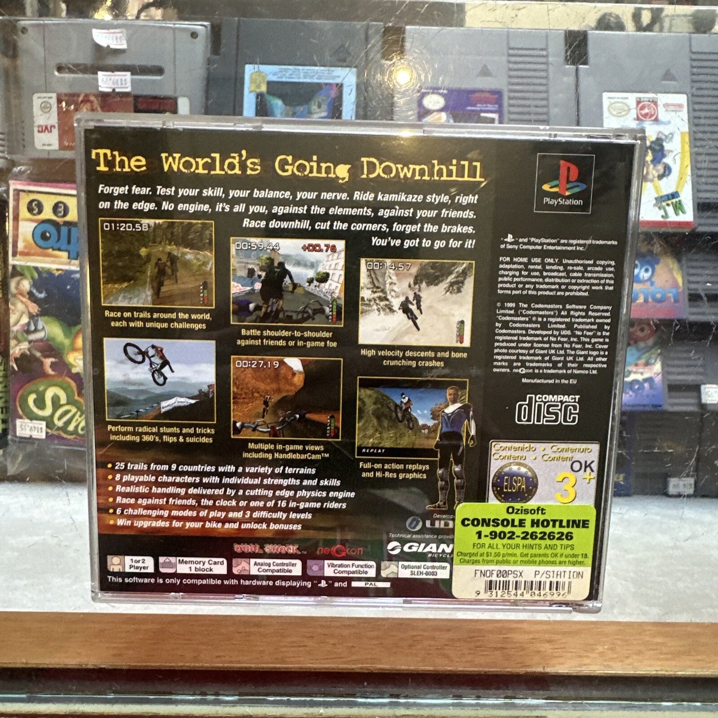 No Fear: Downhill Mountain Biking • PlayStation 1 PS1 Game + Manual (1999) PAL