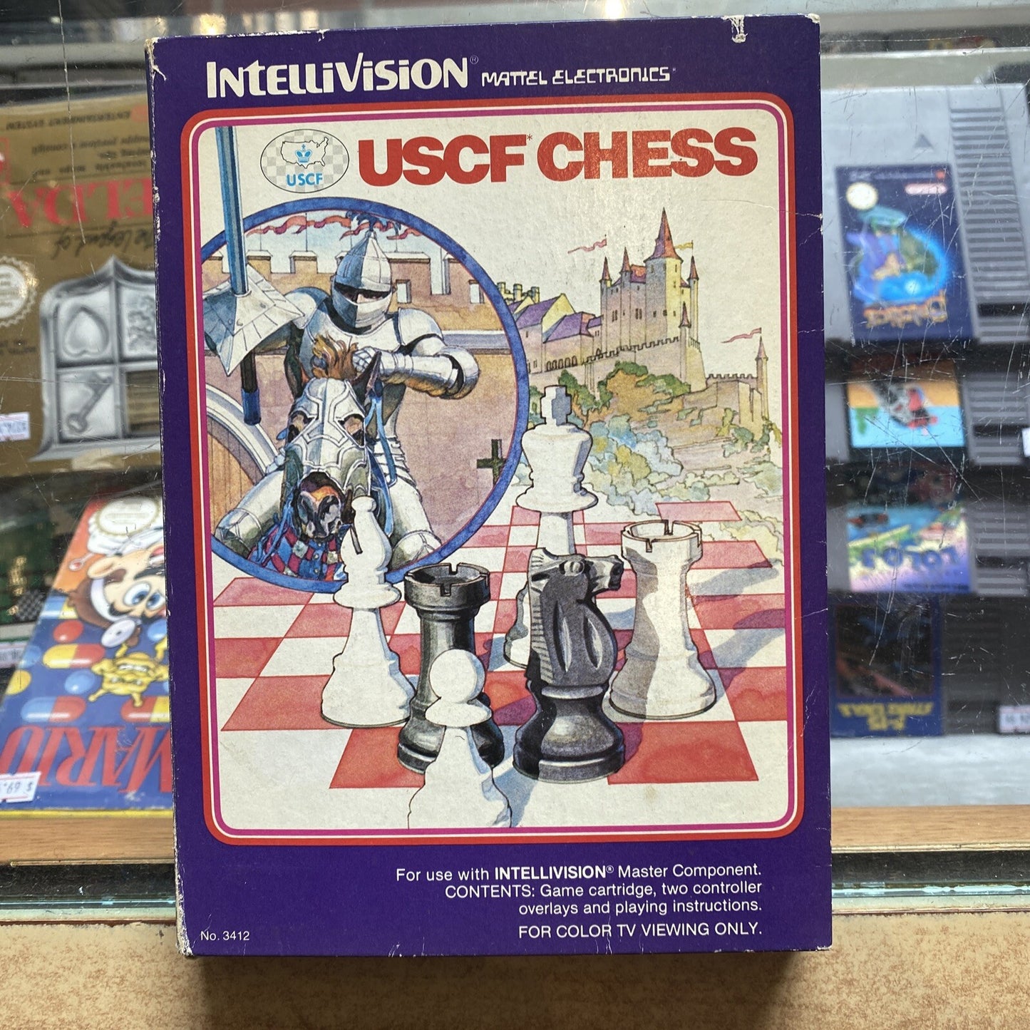 USCF Chess Intellivision Game In Box (1982) Only 1 Overlay Included • BOXED