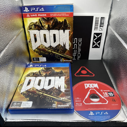 Doom - UAC Pack • Playstation 4 PS4 Game + Manual & Poster (2016) AUS
