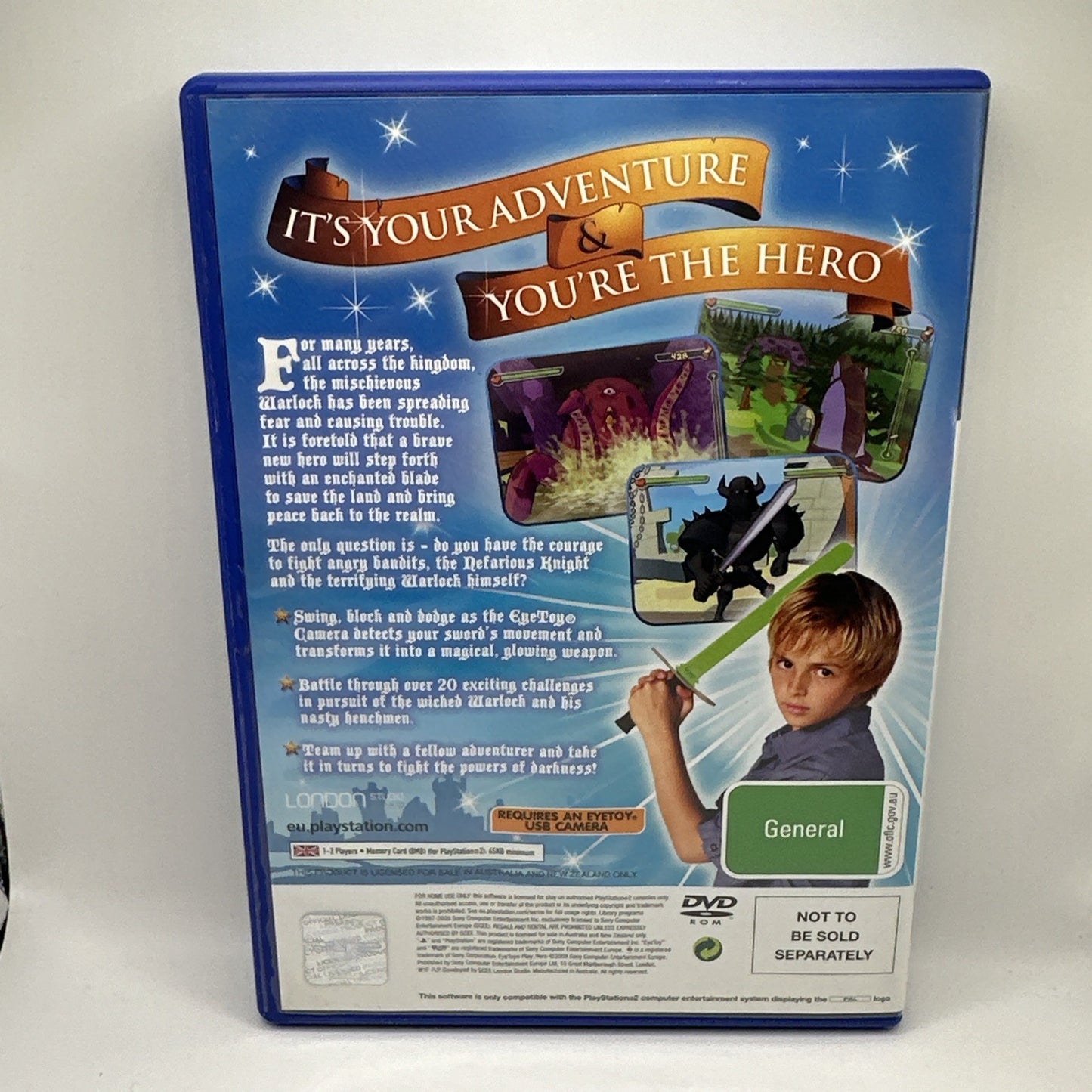 EyeToy Play: Hero • Sony PS2 PlayStation 2 Game (2008) PAL AUS • Tested