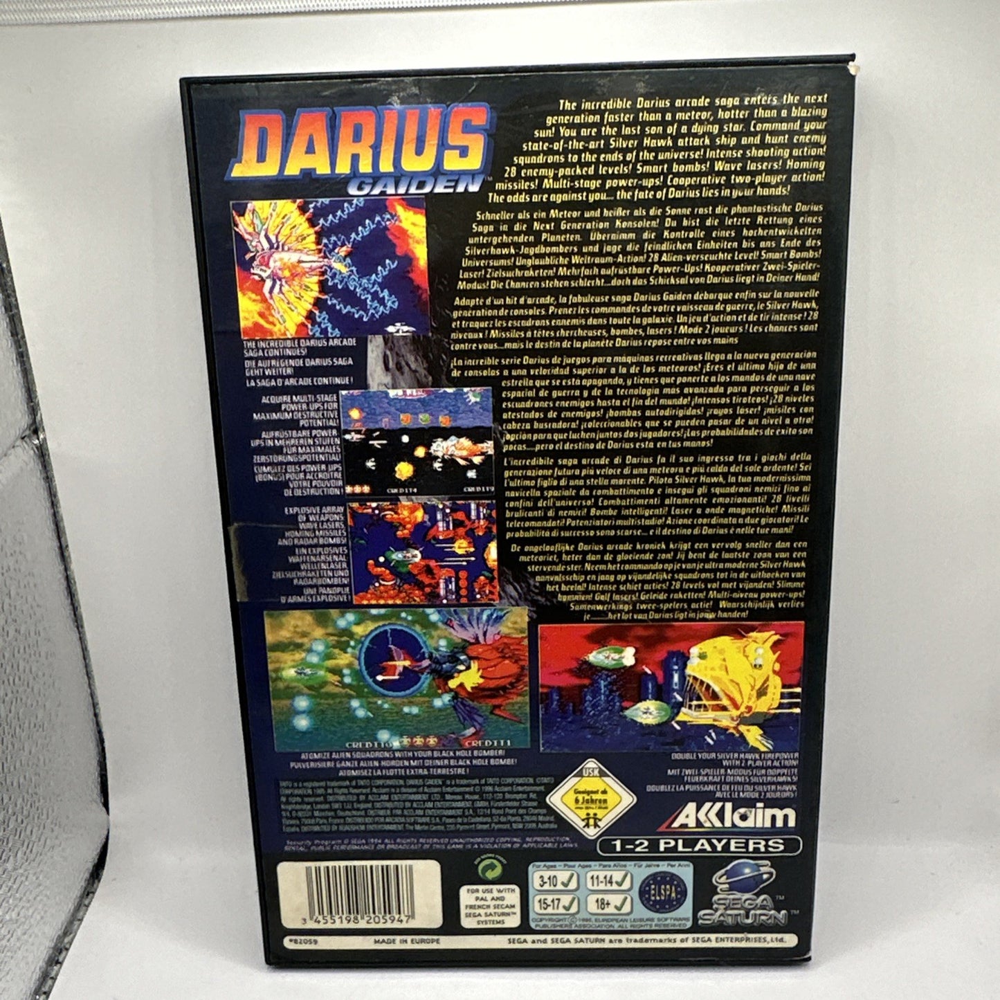 DARIUS GAIDEN • Sega Saturn Game + Manual (1994) PAL • Complete CIB • Acclaim