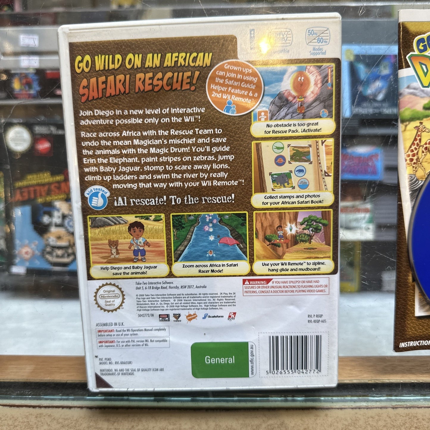 Go Diego Go! Safari Rescue • Nintendo Wii Game + Manual (2008) PAL AUS • Nick Jr
