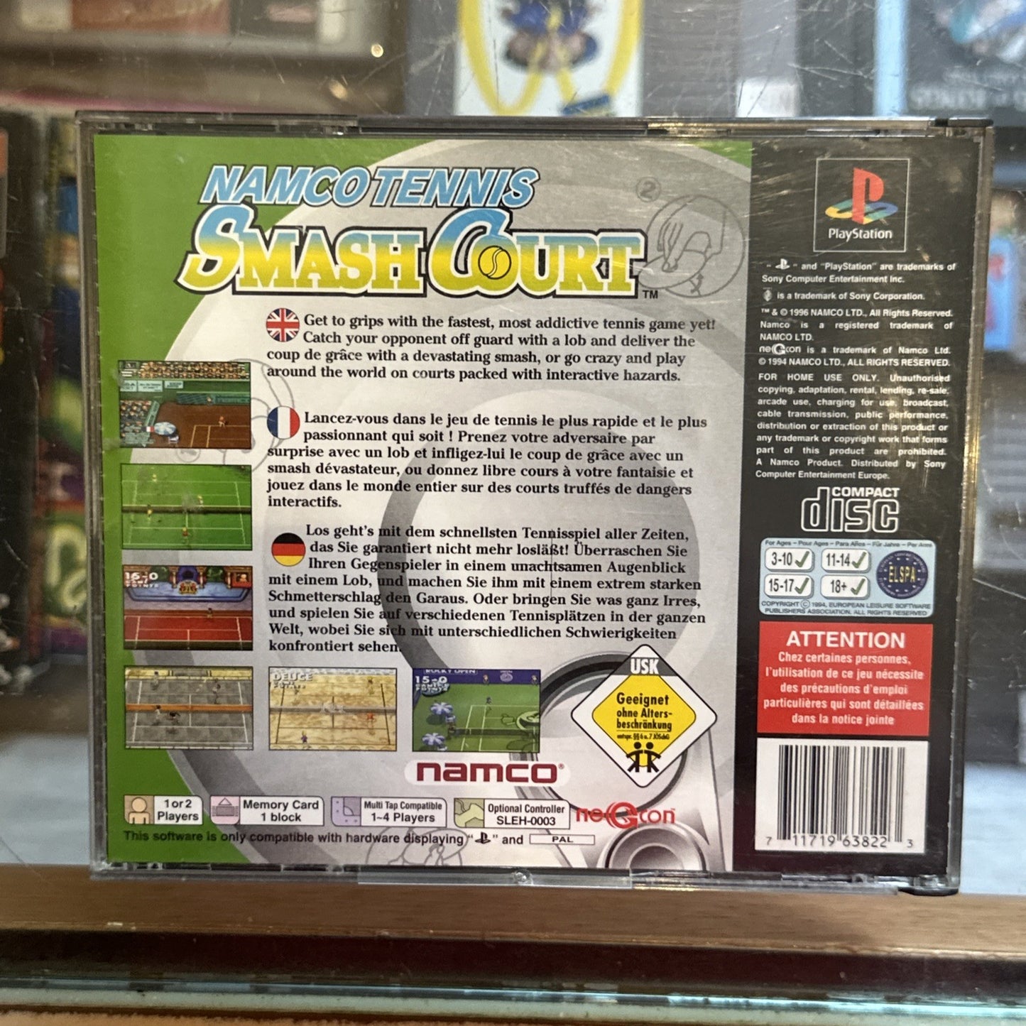 Namco Tennis Smash Court • Sony PlayStation 1 PS1 Game + Manual (1996) PAL
