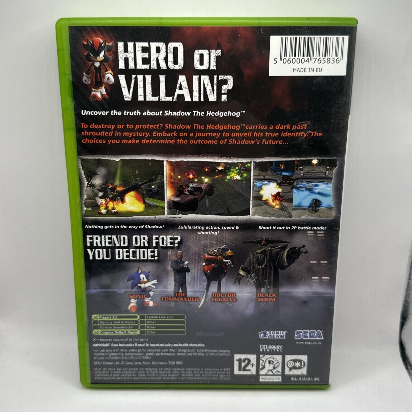 Shadow The Hedgehog • Xbox Original Game (2005) AUS PAL • Sonic Team SEGA Games