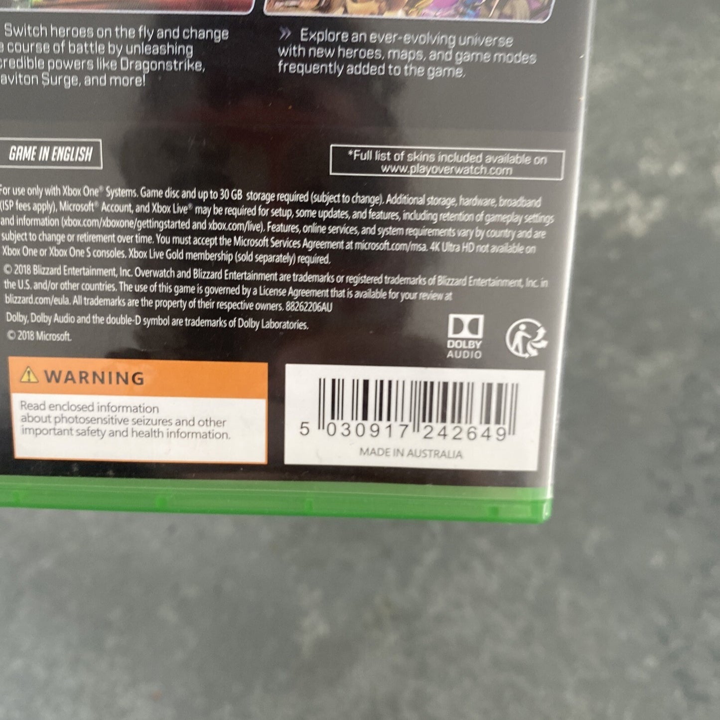 Overwatch Legendary Edition Xbox One Game *FREE SHIPPING* Shooter Xbox Games PAL
