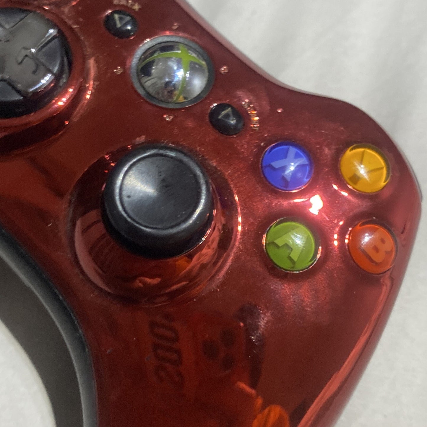 Microsoft Xbox 360 Red Chrome Controller *TESTED/WORKING!* Metallic • GENUINE!