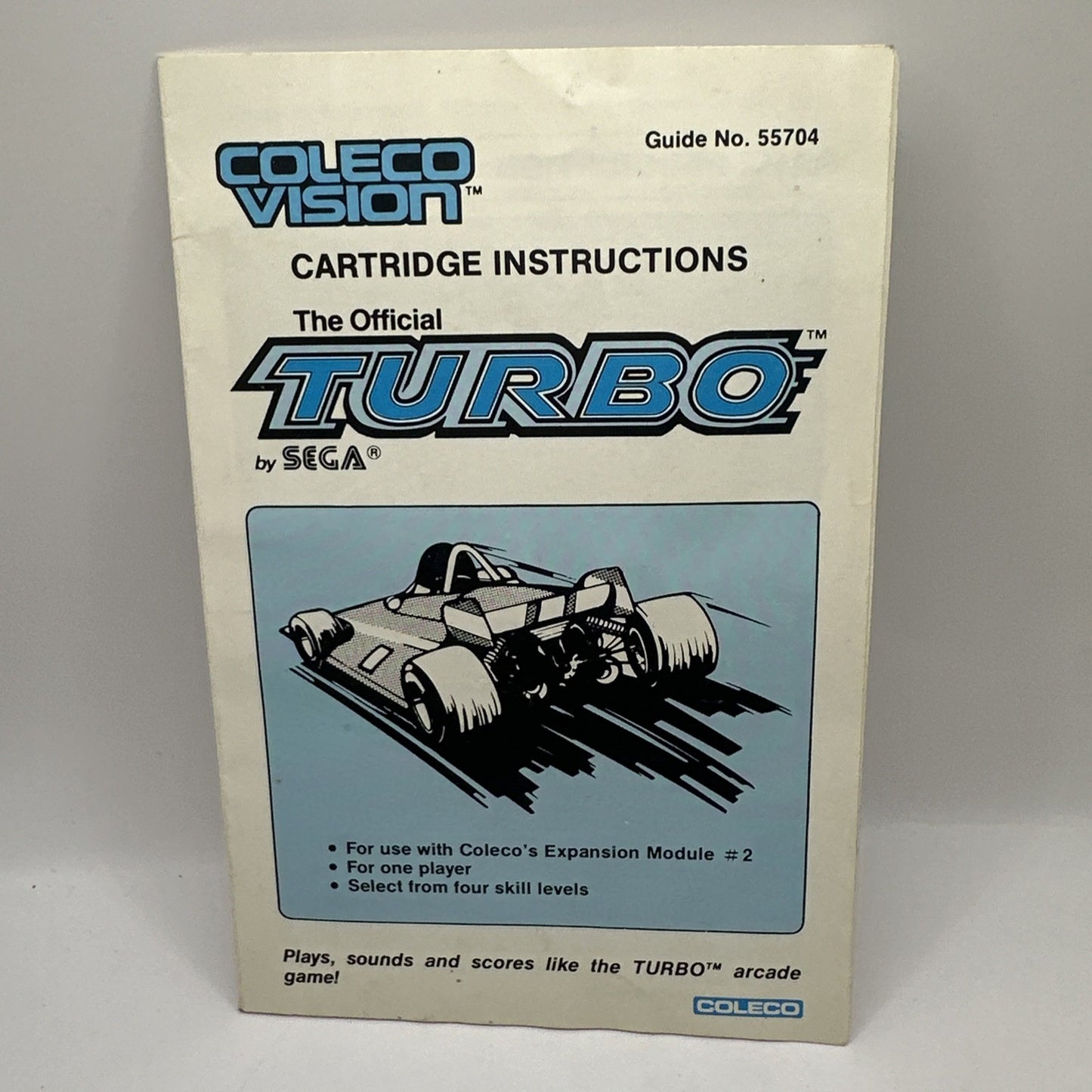 Turbo • ColecoVision Game + Manual (1982) SEGA Car Racing Games • Coleco