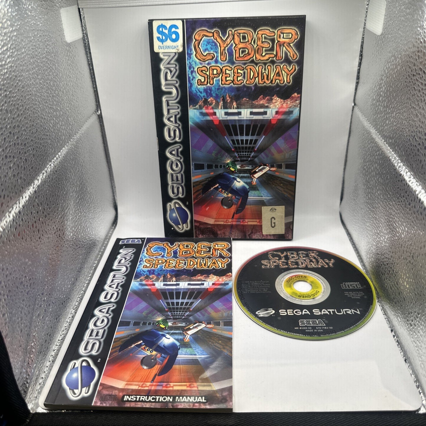 Cyber Speedway Sega Saturn Game + Manual (1995) PAL • Complete CIB • Racing