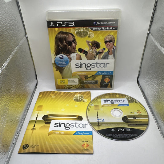 SingStar Chart Hits • PlayStation 3 PS3 Game + Manual (2010) Singing Karaoke CIB