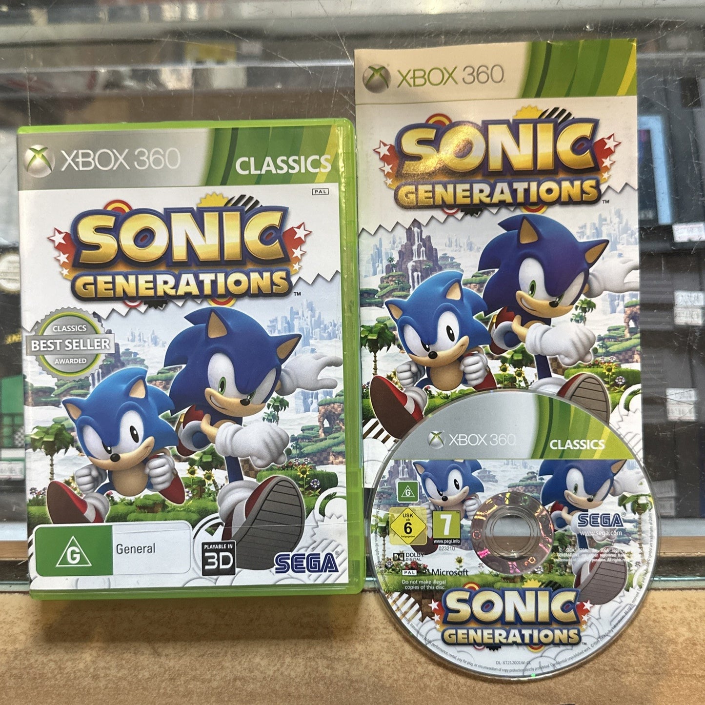 Sonic Generations • Xbox 360 Game + Manual (2011) Classics • PAL AUS • SEGA