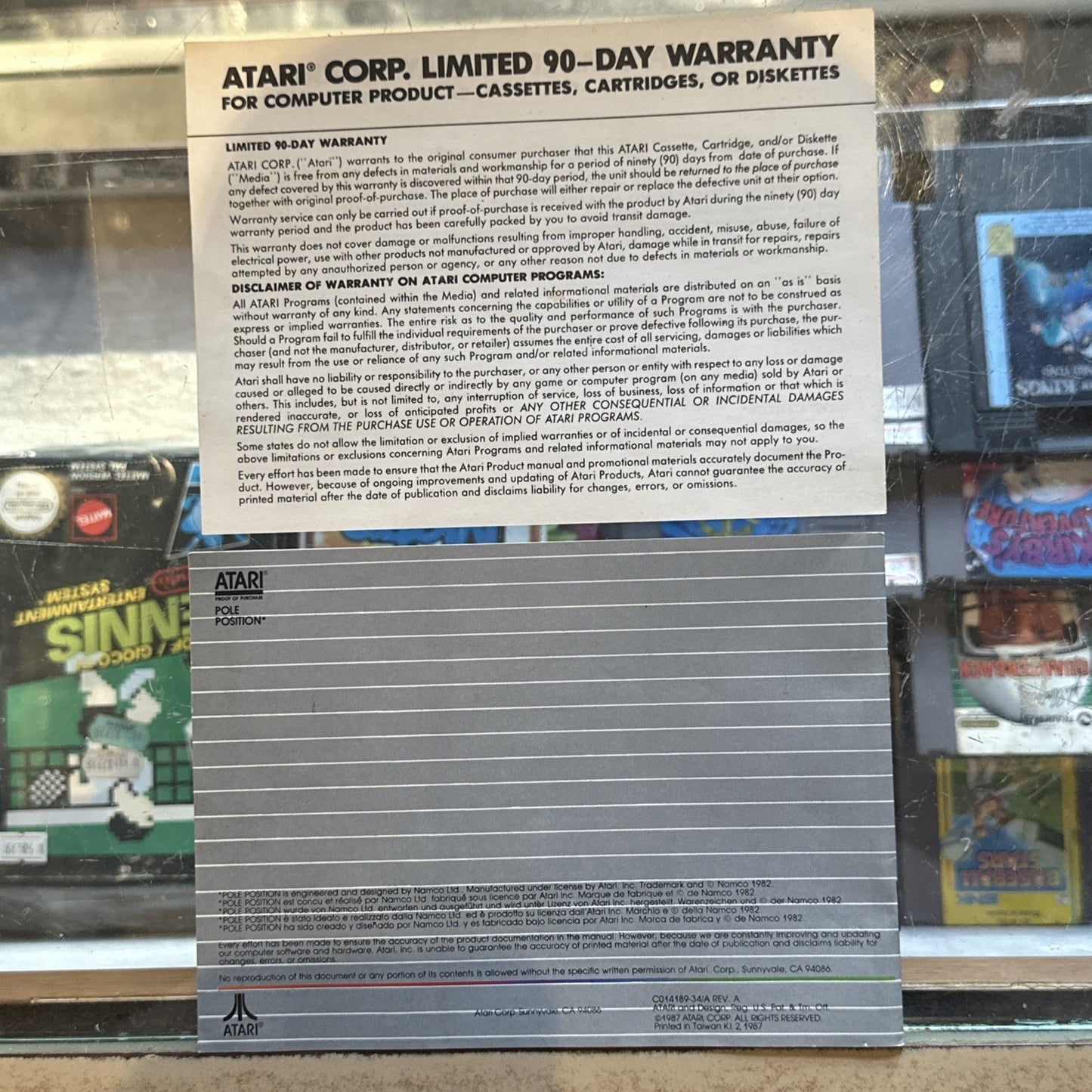 Pole Position • Atari XE/XL/400/800 PC Game In Box + Manual (1987) Boxed • CIB