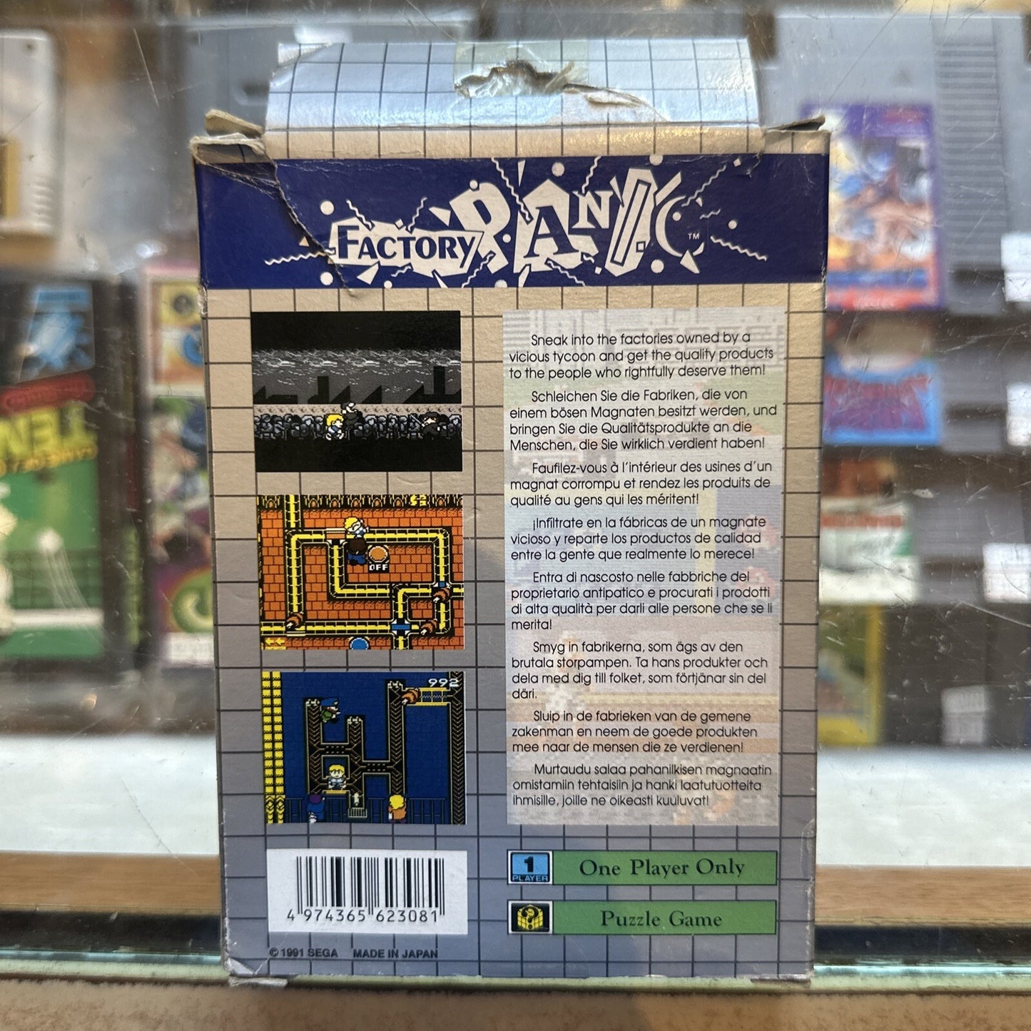 Factory Panic SEGA Game Gear In Box + Manual (1991) Boxed • PAL