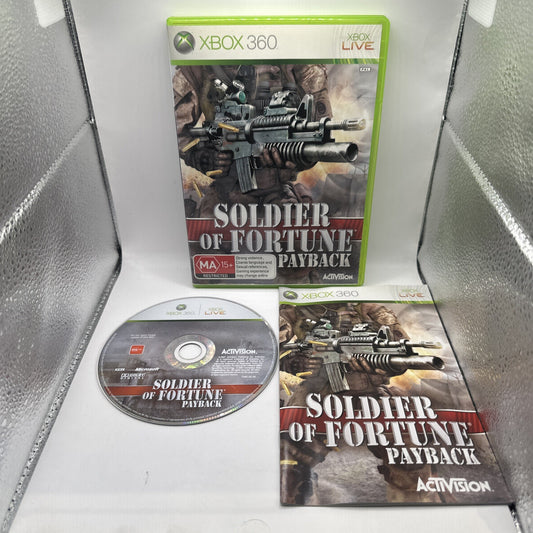 Soldier of Fortune Payback • Xbox 360 Game + Manual (2007) AUS PAL • Australian