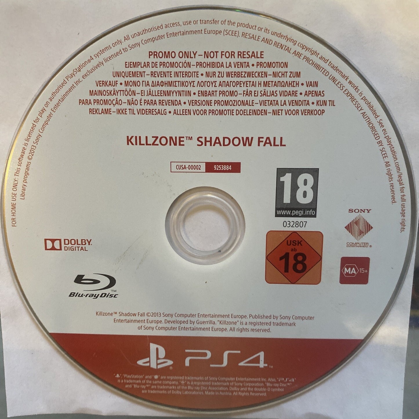 Killzone Shadow Fall Sony PlayStation 4 PS4 Game • Promotional / Promo Copy RARE