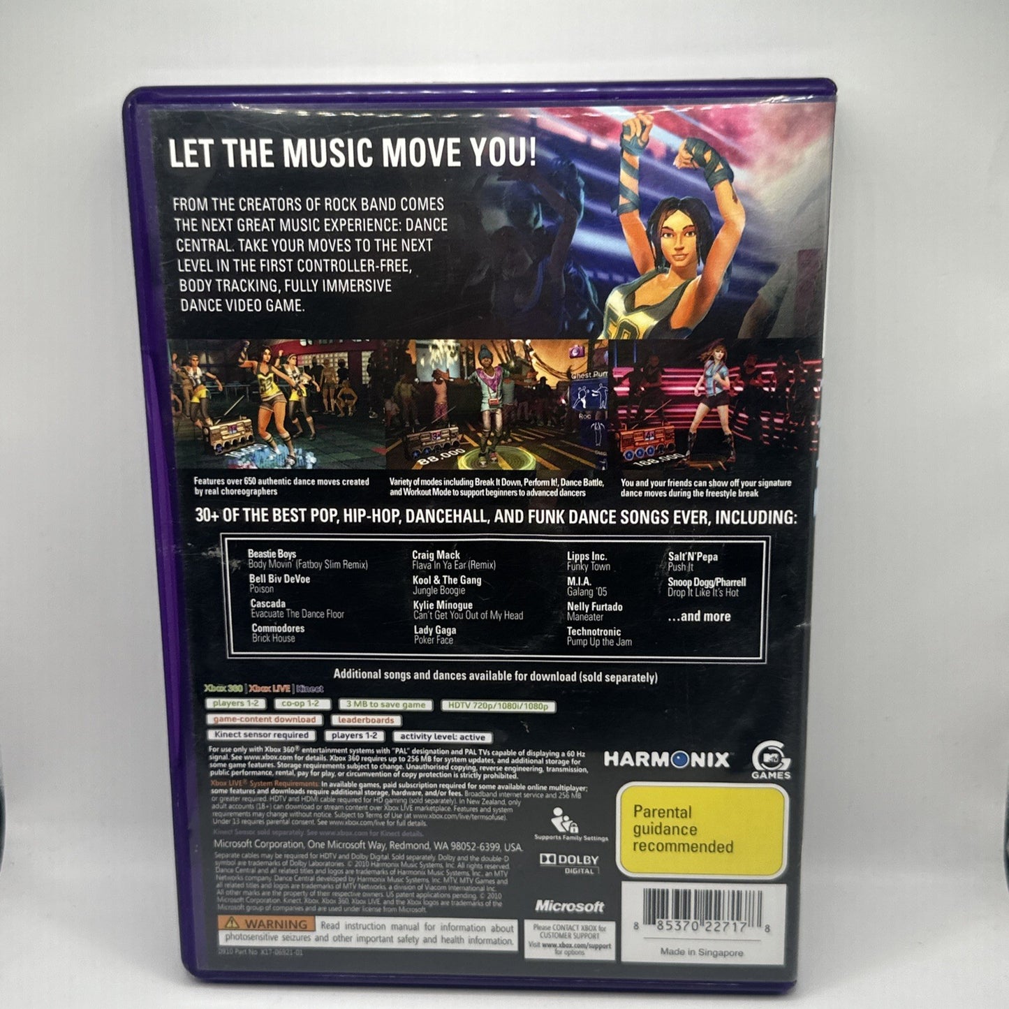 Dance Central • Xbox 360 Game (2010) PAL AUS • Kinect Music/Dancing Games