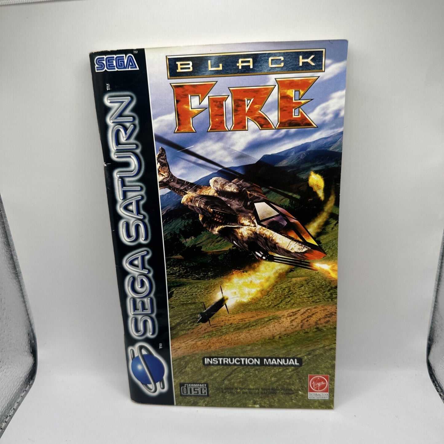 Black Fire • Sega Saturn Game + Manual (1995) PAL • Complete • Combat Flight Sim