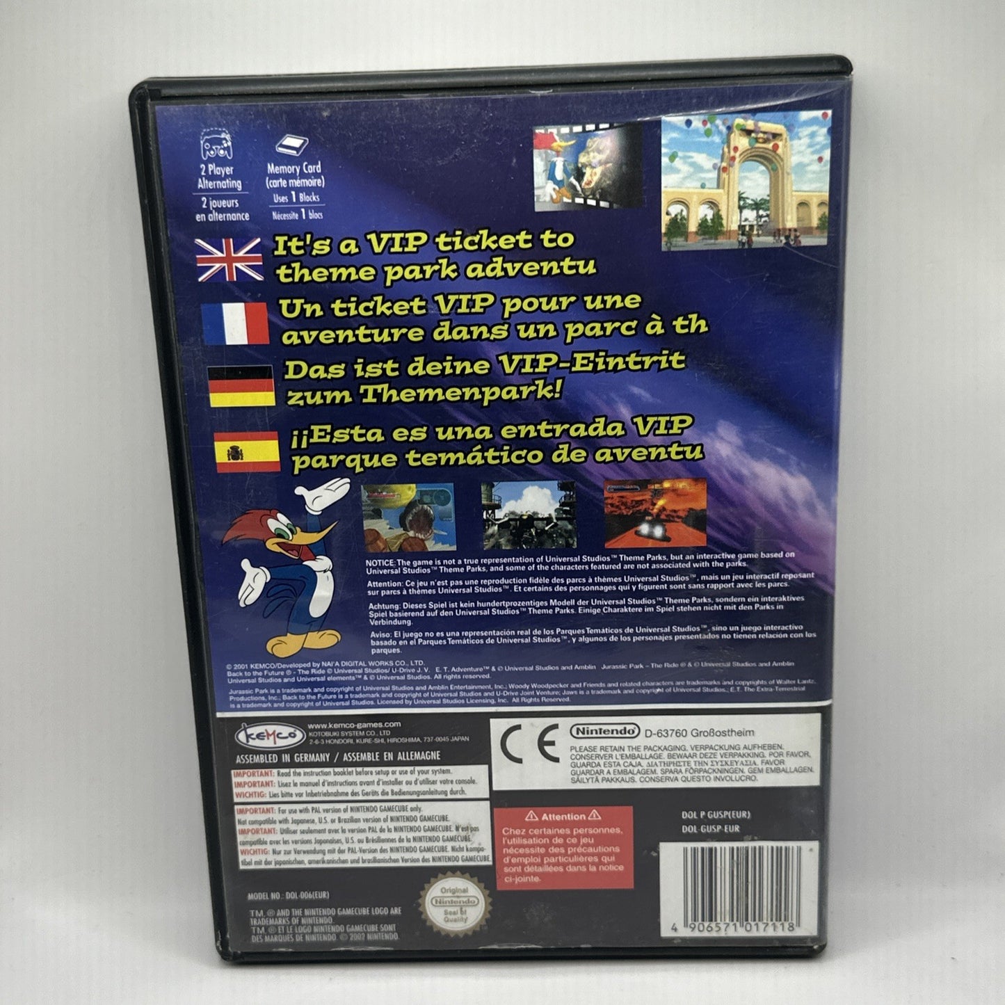 Universal Studios Theme Parks Adventure • Nintendo Gamecube + Manual (2002) PAL