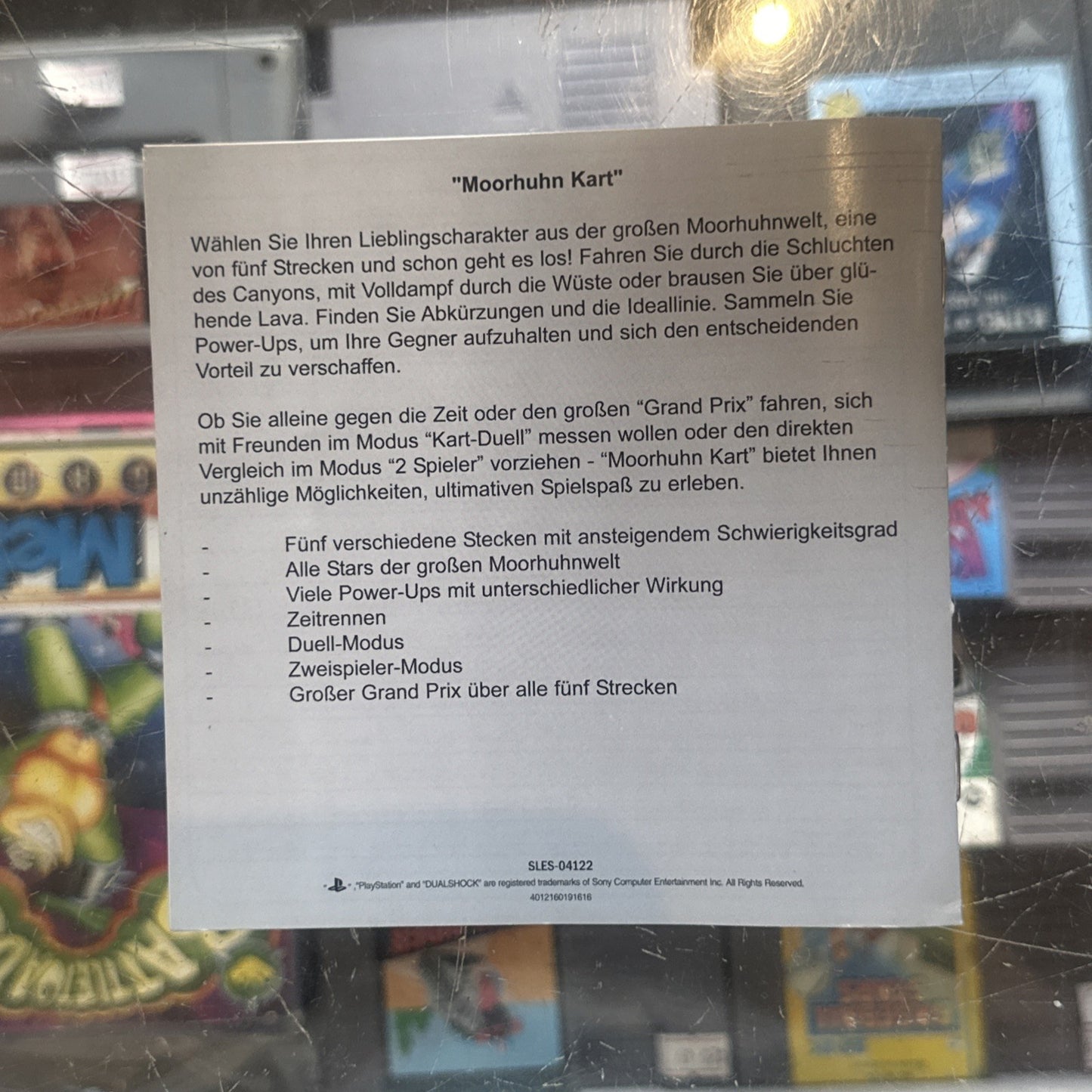 Moorhuhn Kart • Sony Playstation 1 PS1 Game + Manual (2003) PAL • Crazy Chicken