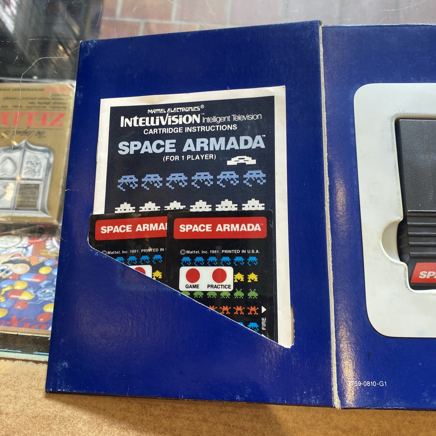 Space Armada Intellivision Game In Box + Manual + Both Overlays • Boxed • Mattel