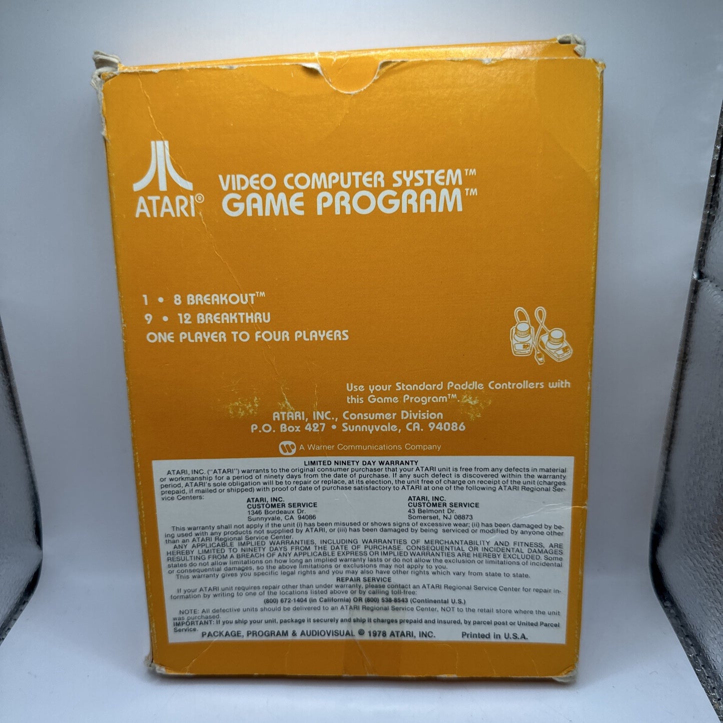 Breakout • Atari 2600 Game In Box + Manual (1978) Complete Boxed CIB
