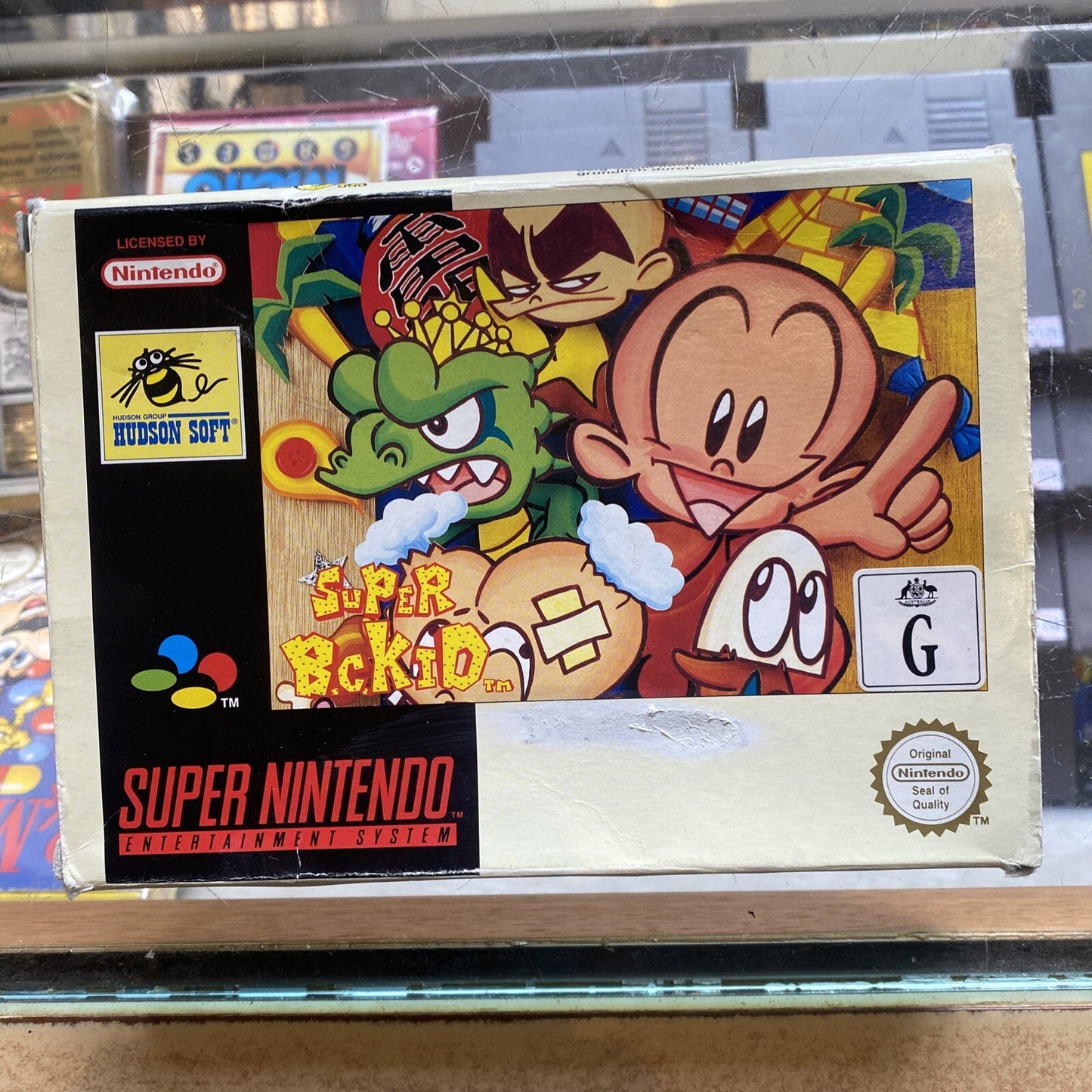 Super BC Kid Super Nintendo Game Boxed (1994) Cart + Box SNES B.C. Kid Bonk PAL