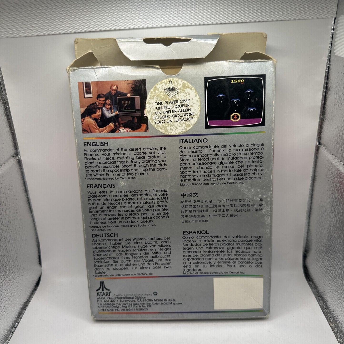 Phoenix • Atari 2600 Game + Manual (1982) Complete Boxed • Silver Box