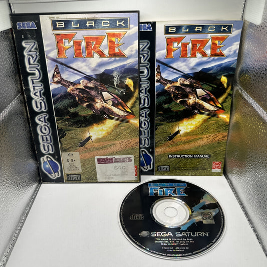 Black Fire • Sega Saturn Game + Manual (1995) PAL • Complete • Combat Flight Sim