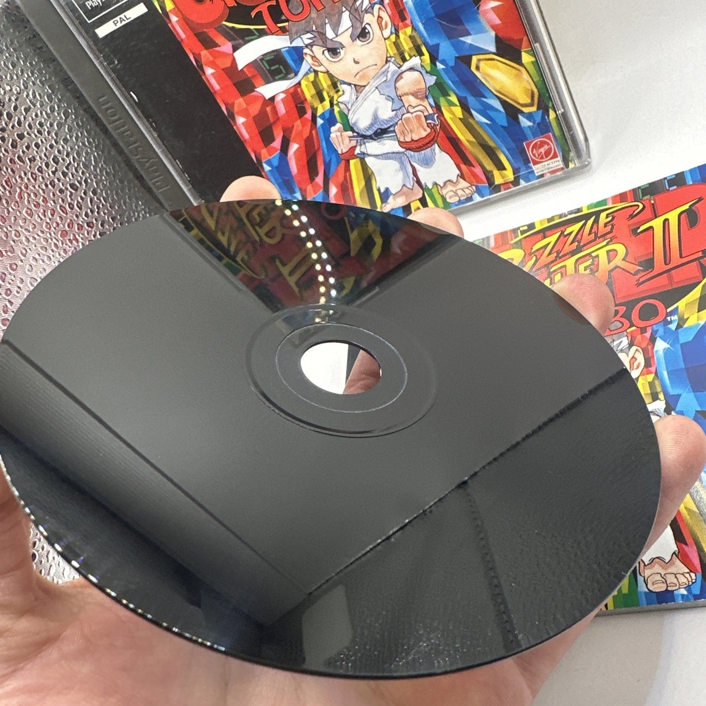 Super Puzzle Fighter II Turbo • PlayStation 1 PS1 + Manual (1996) PAL • Complete