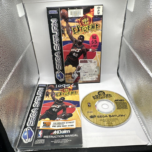 NBA Jam Extreme • Sega Saturn Game + Manual PAL (1996) Complete CIB • EX-RENTAL
