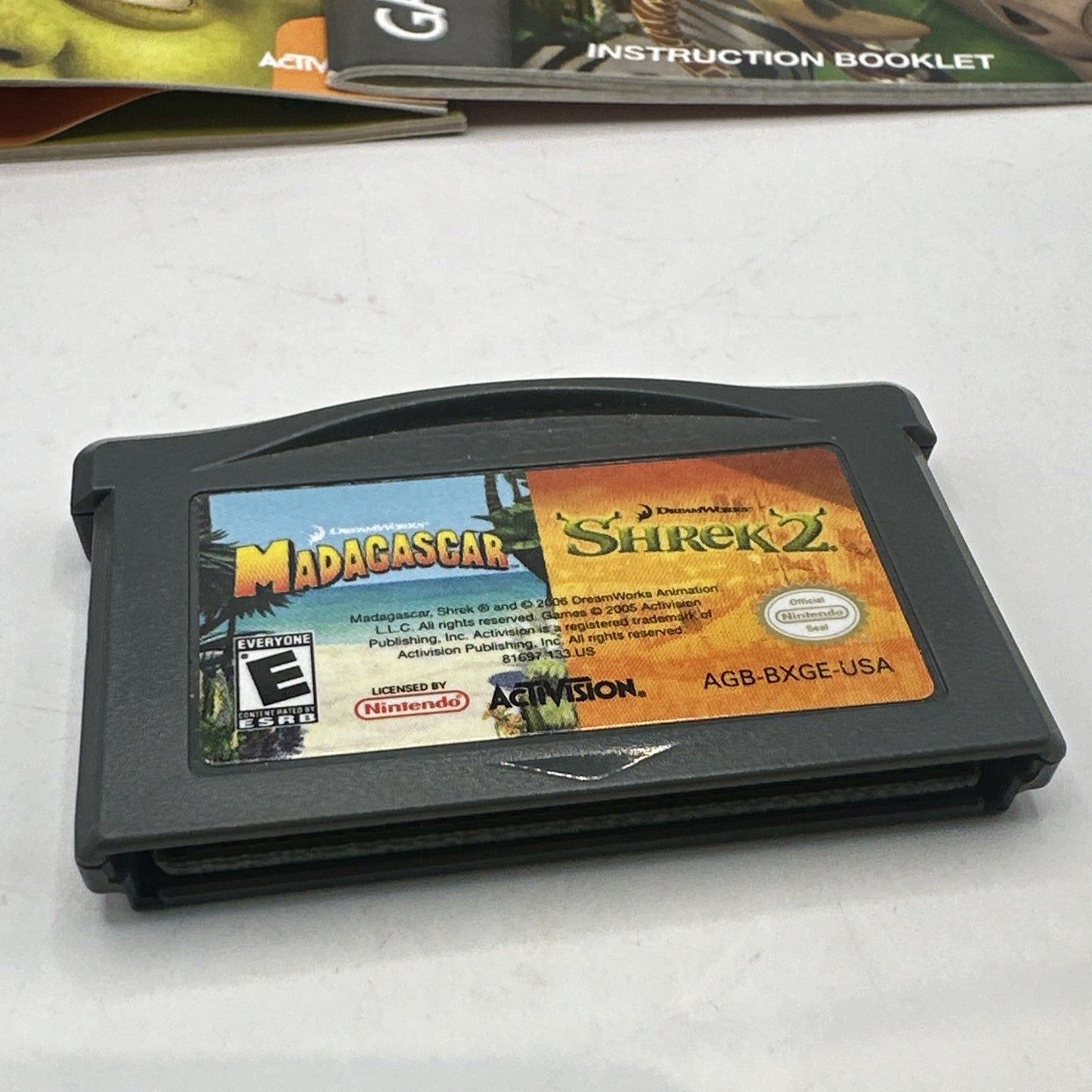 Shrek 2 + Madagascar • Nintendo Gameboy GBA Game + Manual/Box BOXED Complete CIB
