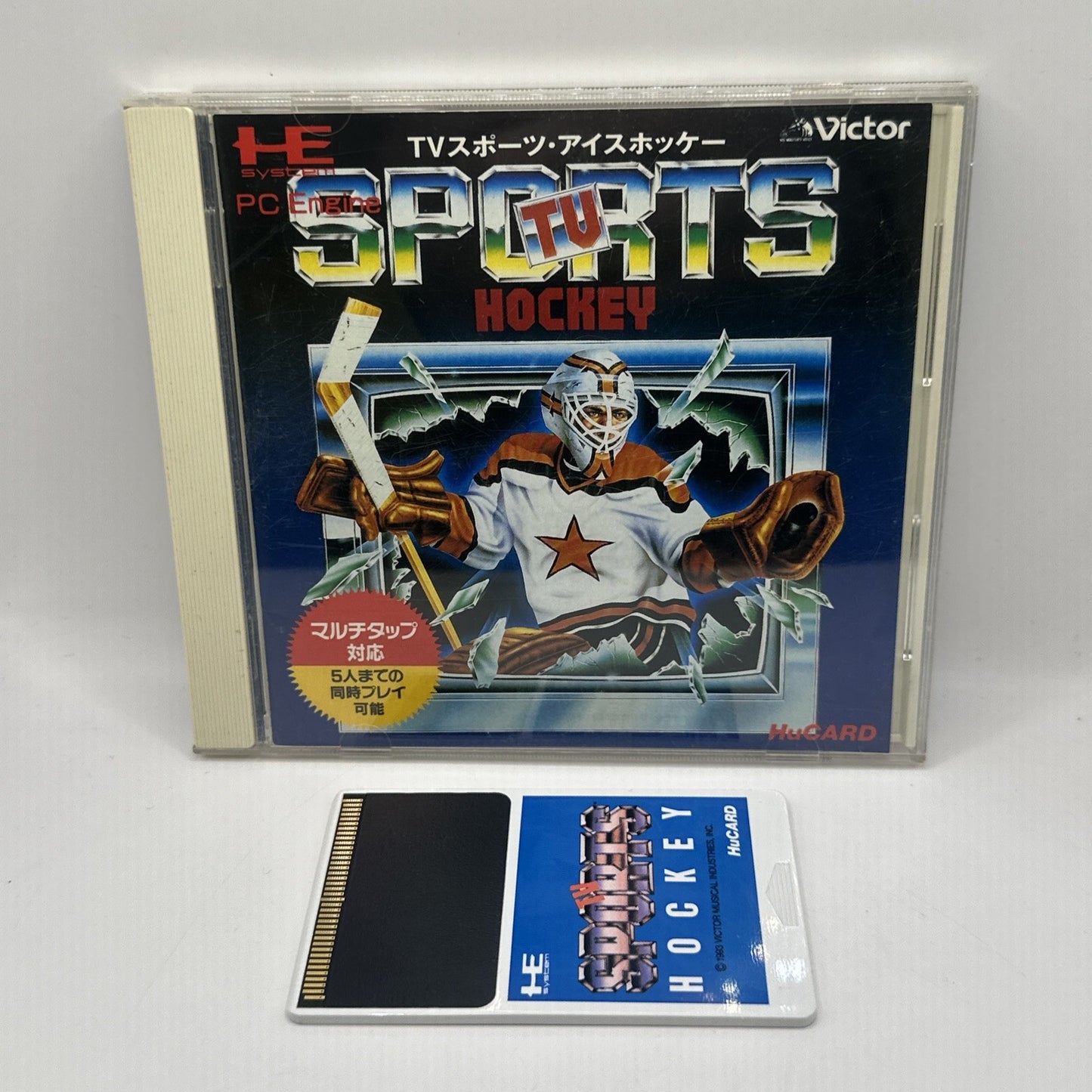 TV SPORTS HOCKEY • PC Engine Game + Manual (1993) Complete • Ice Hockey Hucard