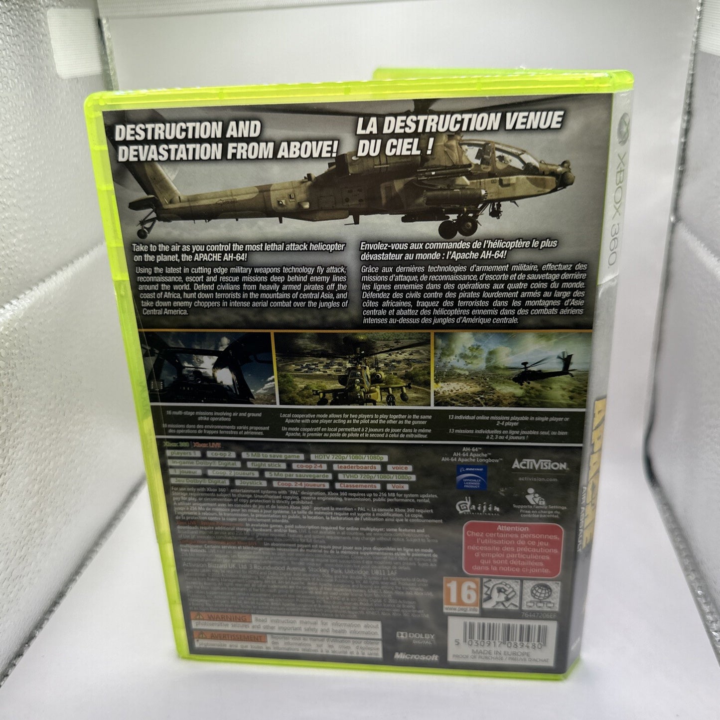 Apache: Air Assault • Xbox 360 Game + Manual (2010) PAL • Compelte • Helicopter