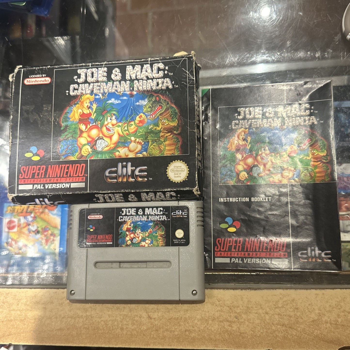 Joe & Mac: Caveman Ninja • Super Nintendo SNES Game In Box + Manual • PAL Boxed