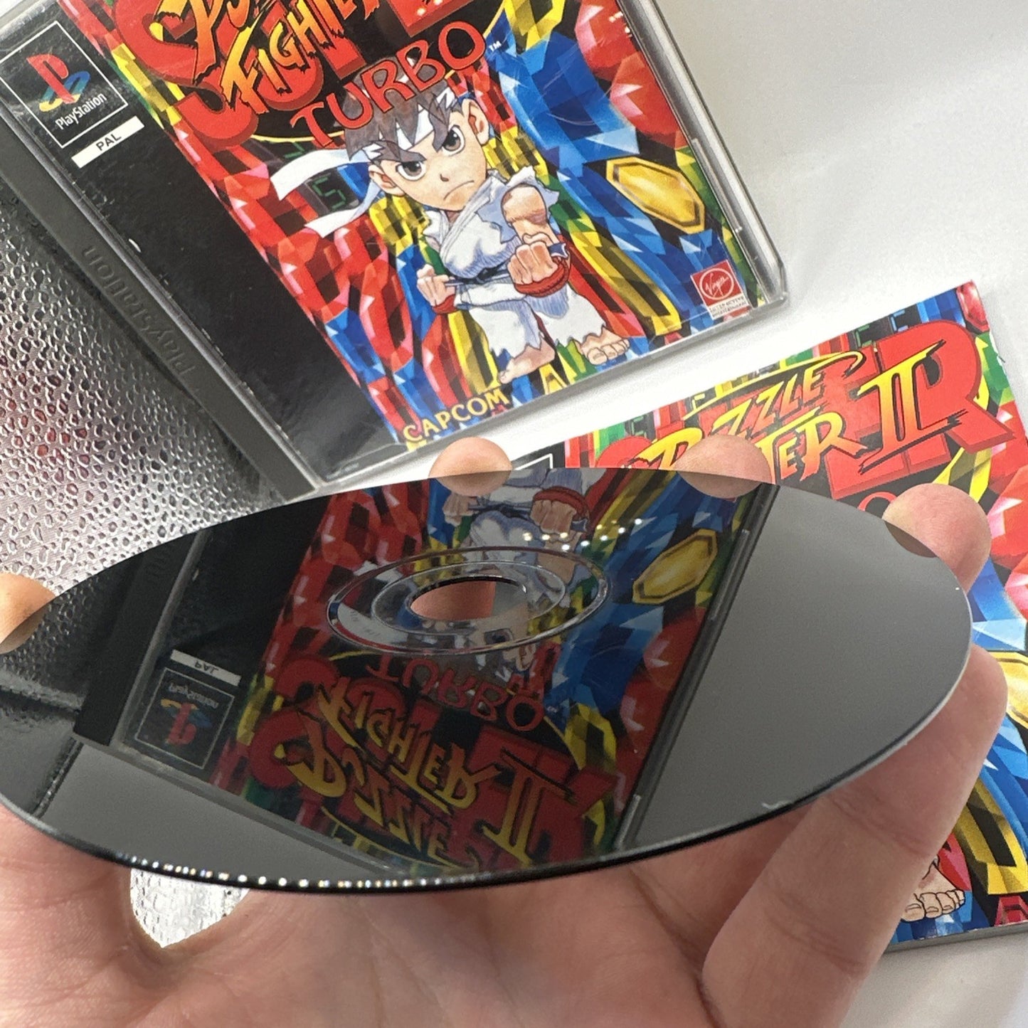 Super Puzzle Fighter II Turbo • PlayStation 1 PS1 + Manual (1996) PAL • Complete