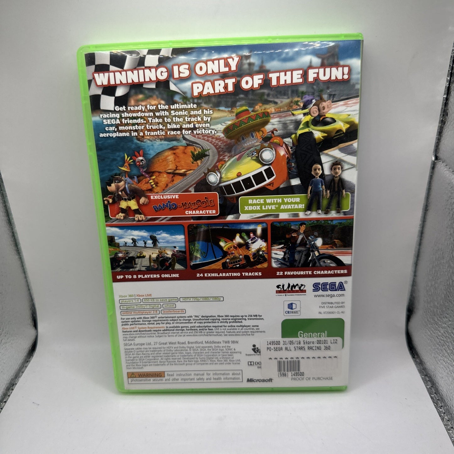 Sonic & Sega All-Stars Racing with Banjo-Kazooie • Xbox 360 Game (2010) PAL AUS