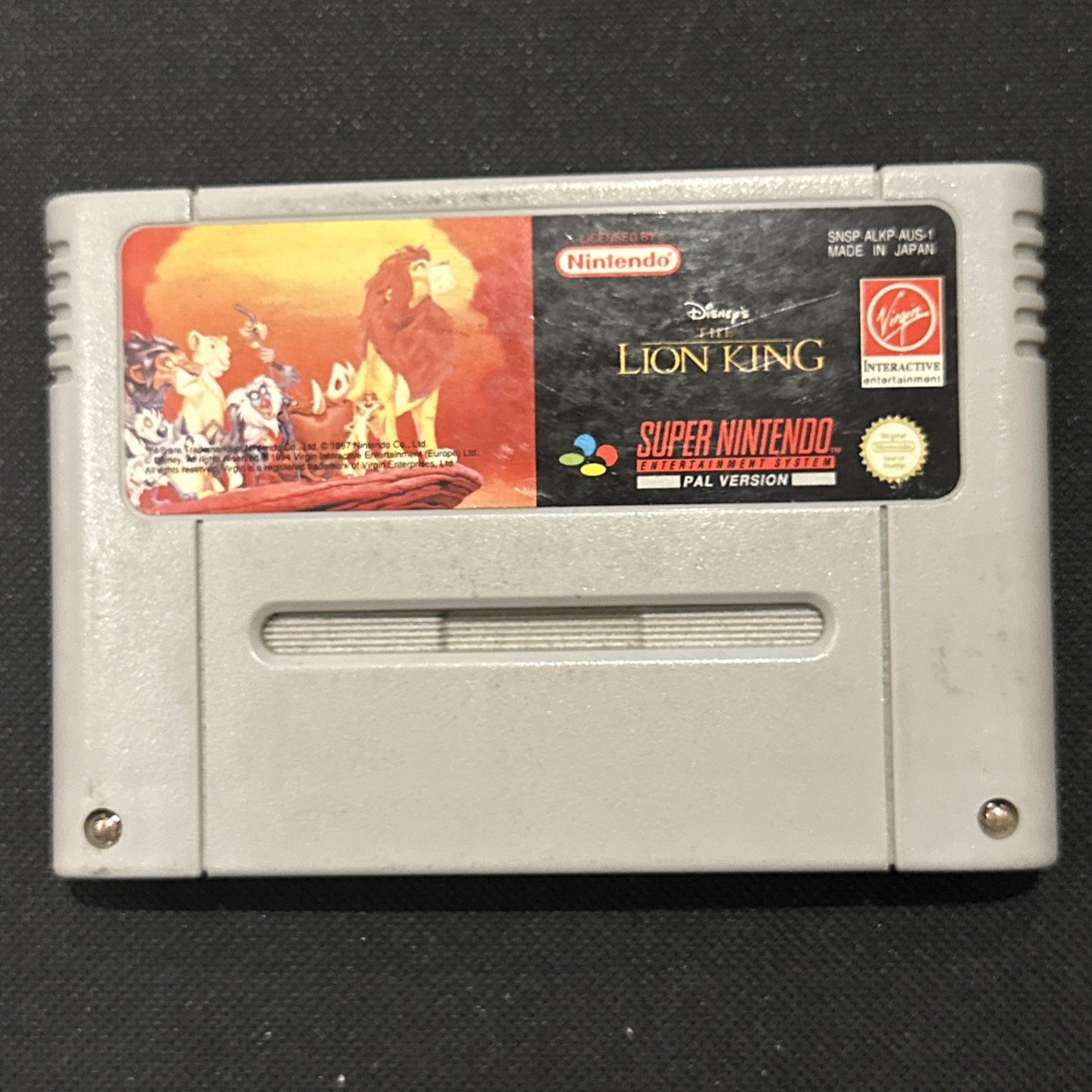 Disney's The Lion King • Super Nintendo SNES Game (1994) PAL AUS Cartridge Only