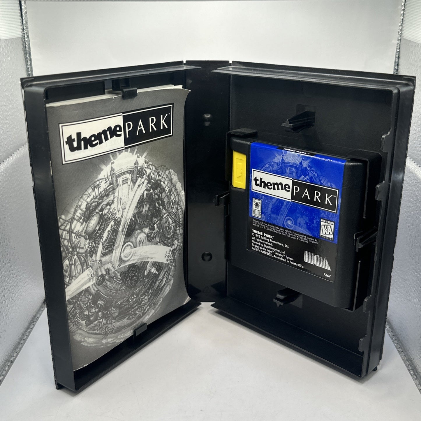 Theme Park • SEGA Genesis Game + Manual (1995) Complete CIB Boxed • Bullfrog EA