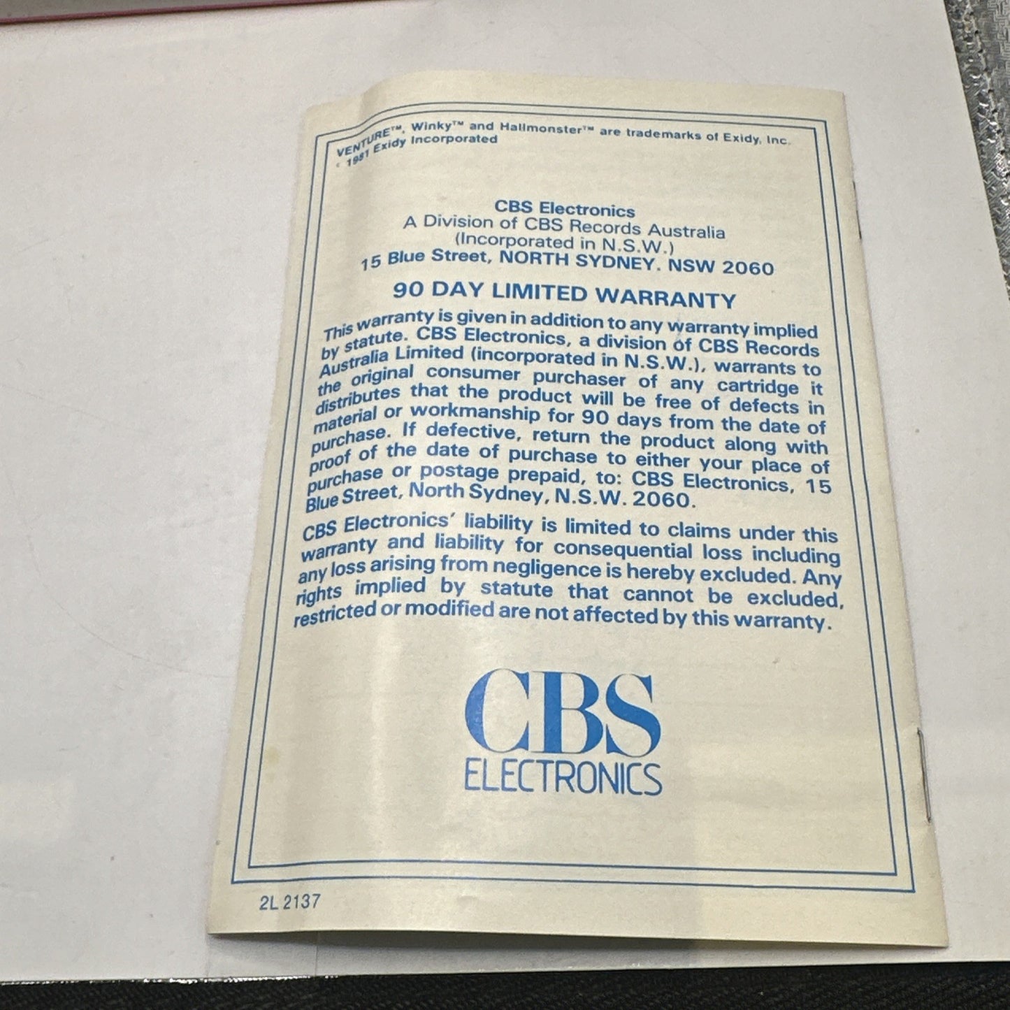 Venture • ColecoVision Game In Box + Manual (1982) Australian PAL • Coleco Boxed