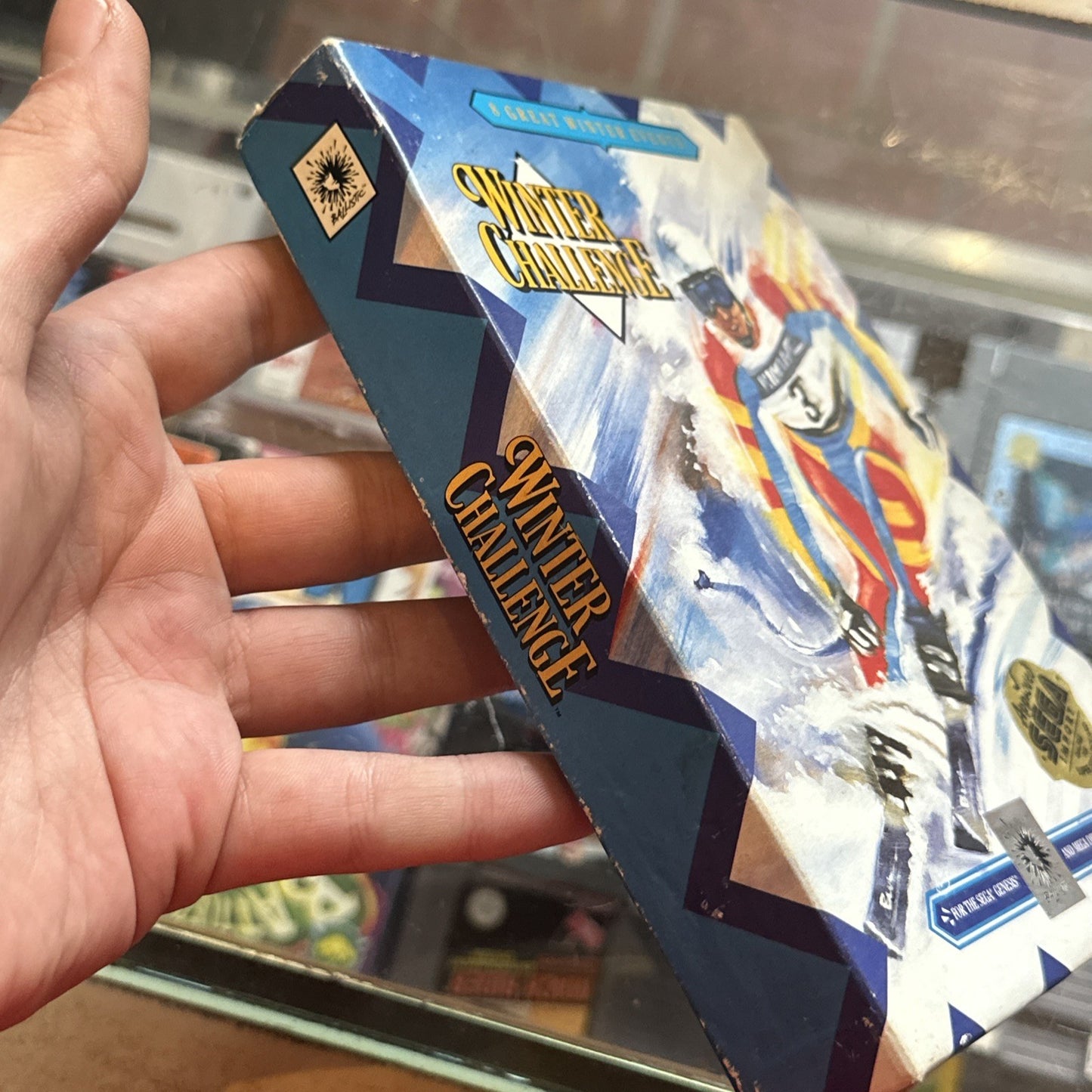 Winter Challenge • SEGA Genesis Game (1992) W/ Cardboard Box • Ballistic