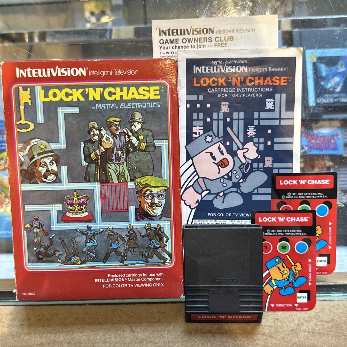 Lock N Chase • Mattel Intellivision Game In Box + Manual & Overlays (1982) Boxed