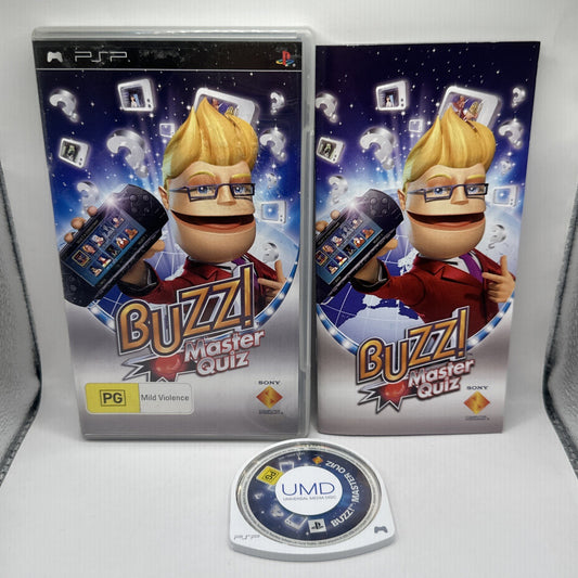 Buzz!: Master Quiz • PlayStation Portable PSP Game + Manual (2008) AUS Complete