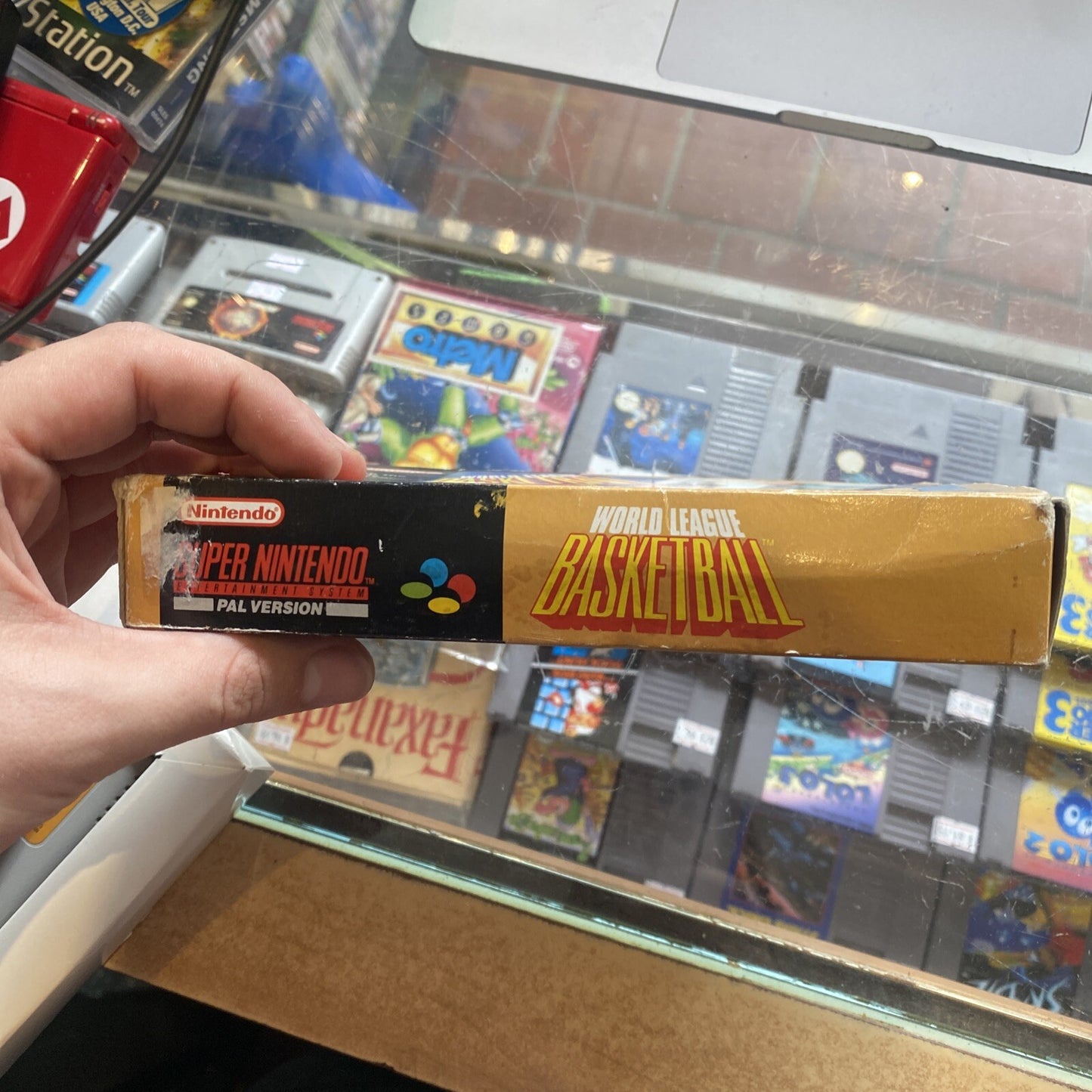 World League Basketball Super Nintendo Game In Box (1992) PAL Mattel SNES Boxed