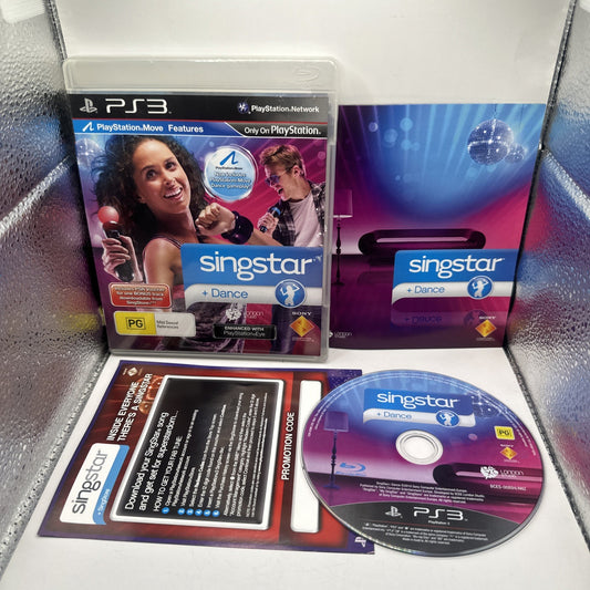 Singstar Dance • Playstation 3 PS3 Game + Manual (2010) Singing Karaoke Complete