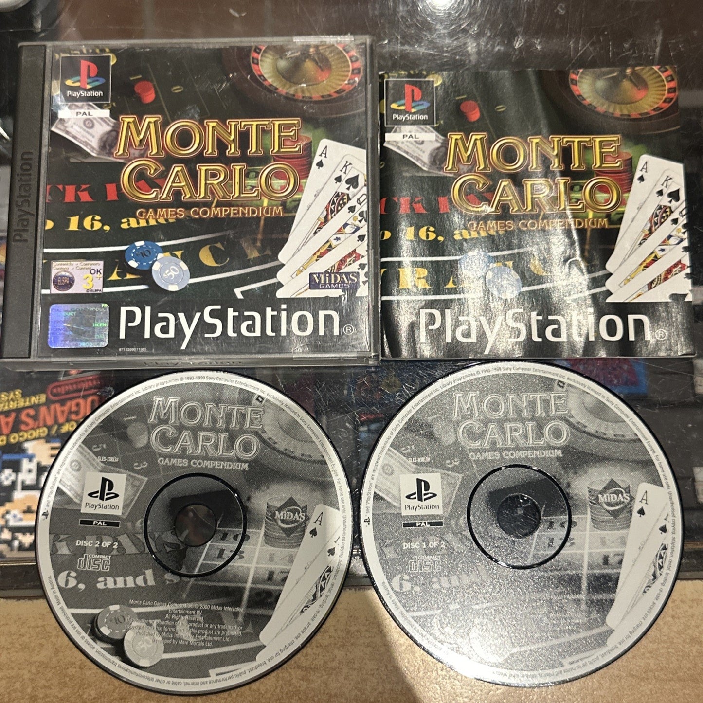 Monte Carlo Game Compendium • PS1 PlayStation 1 + Manual (2001) PAL • Casino