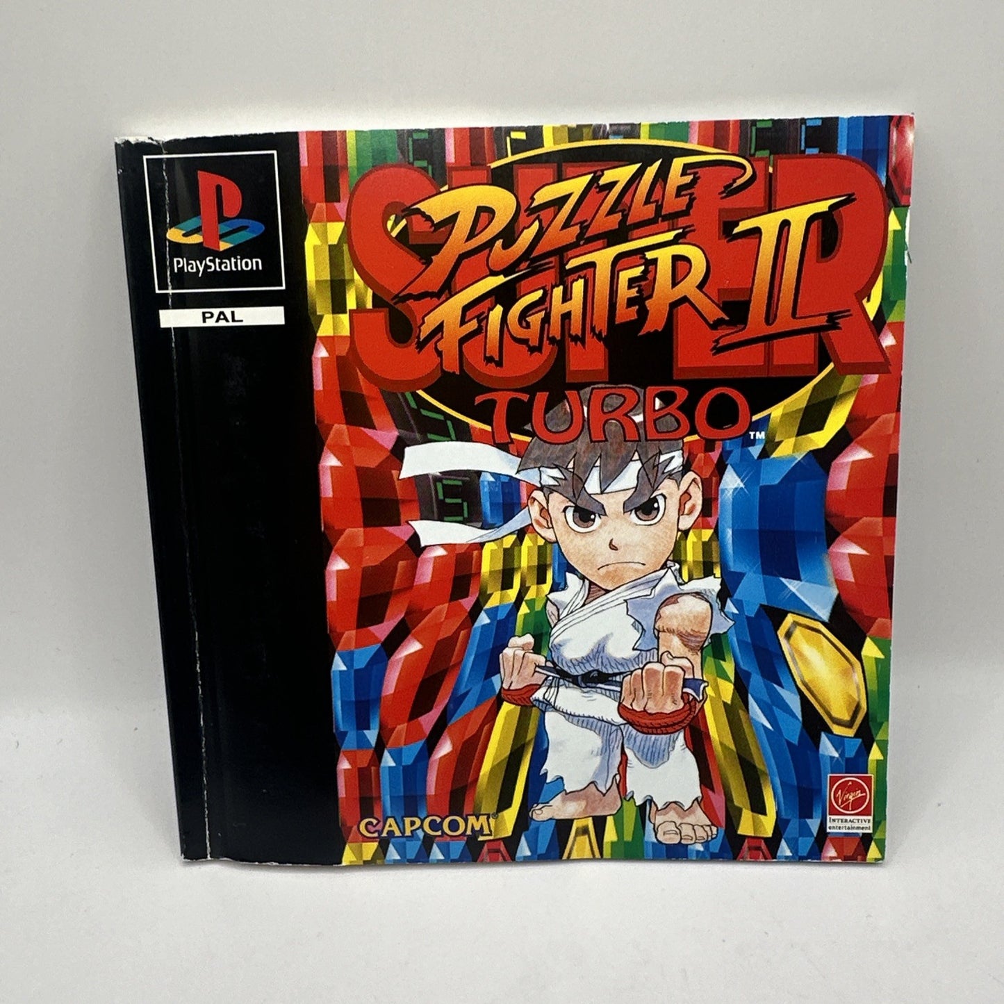 Super Puzzle Fighter II Turbo • PlayStation 1 PS1 + Manual (1996) PAL • Complete