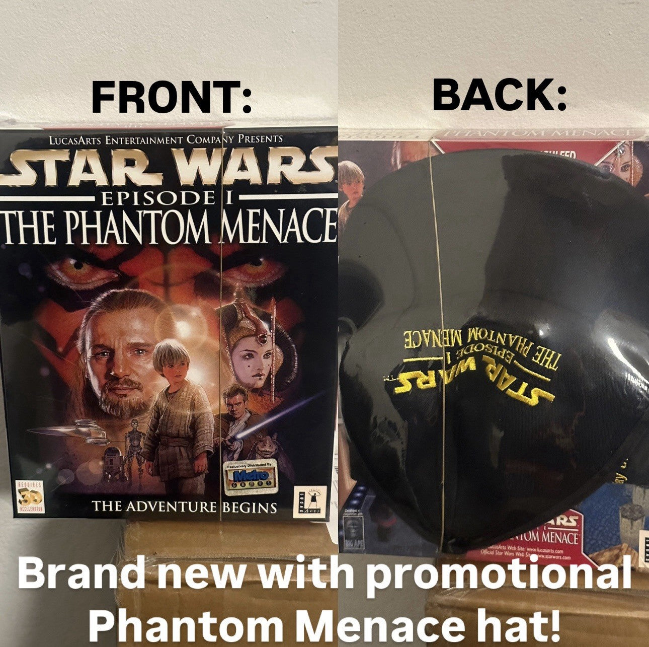 Star Wars: The Phantom Menace Big Box PC + Hat • Windows 95/98 BRAND NEW SEALED