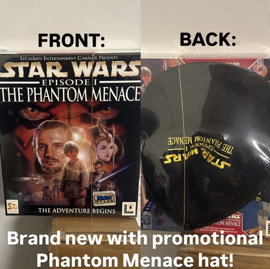 Star Wars: The Phantom Menace Big Box PC + Hat • Windows 95/98 BRAND NEW SEALED