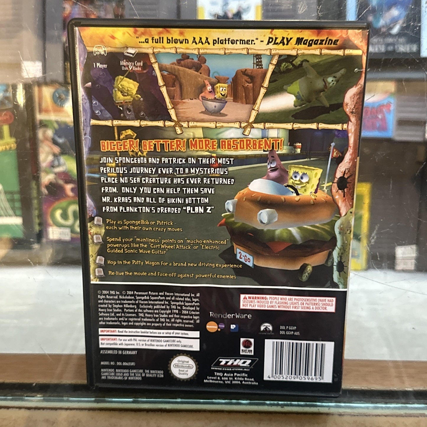 The SpongeBob SquarePants Movie Nintendo Gamecube Game + Manual THQ 2002 AUS PAL